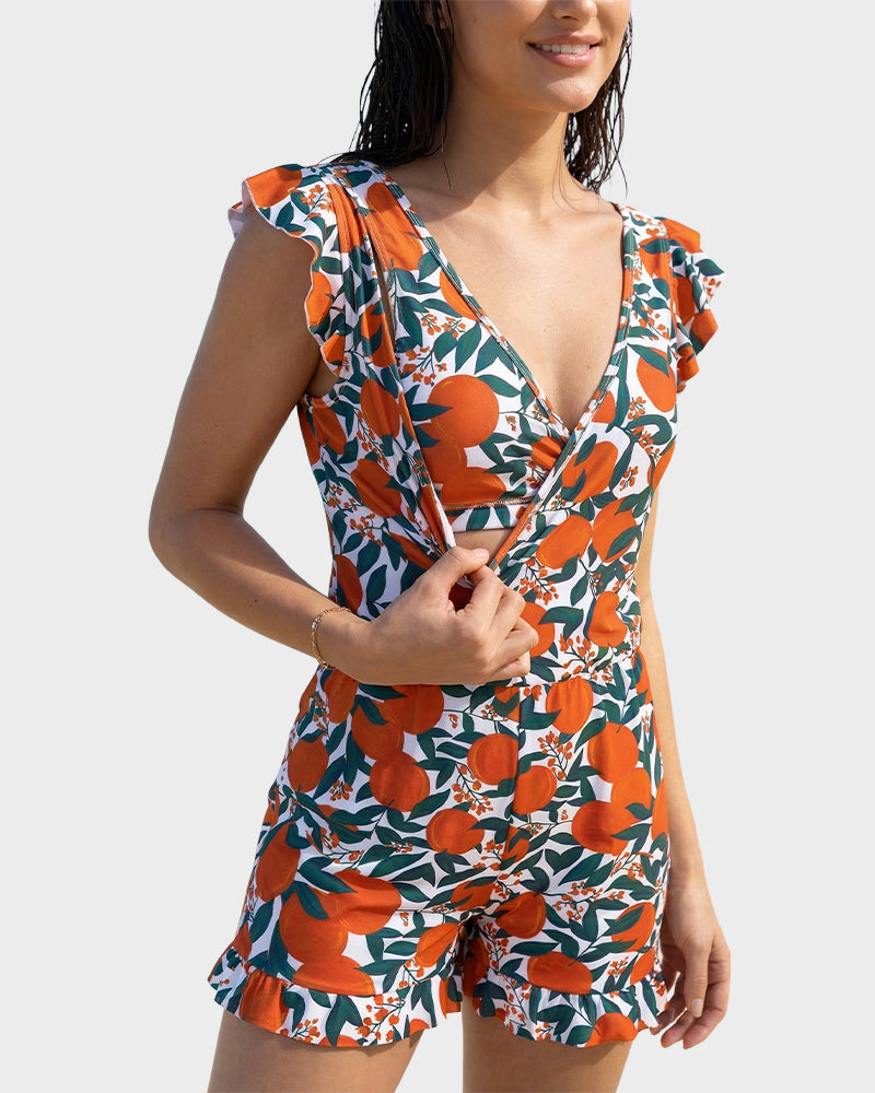 Built-in Bra Swim Romper SheCurve