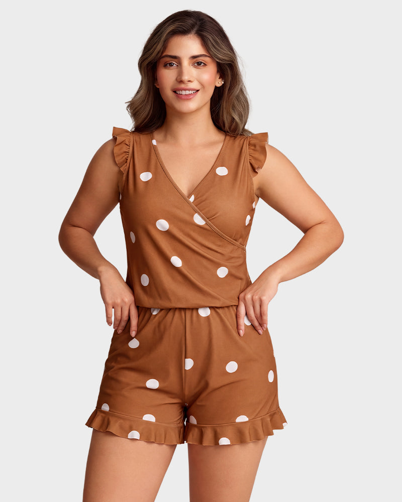 Built-in Bra Swim Romper SheCurve