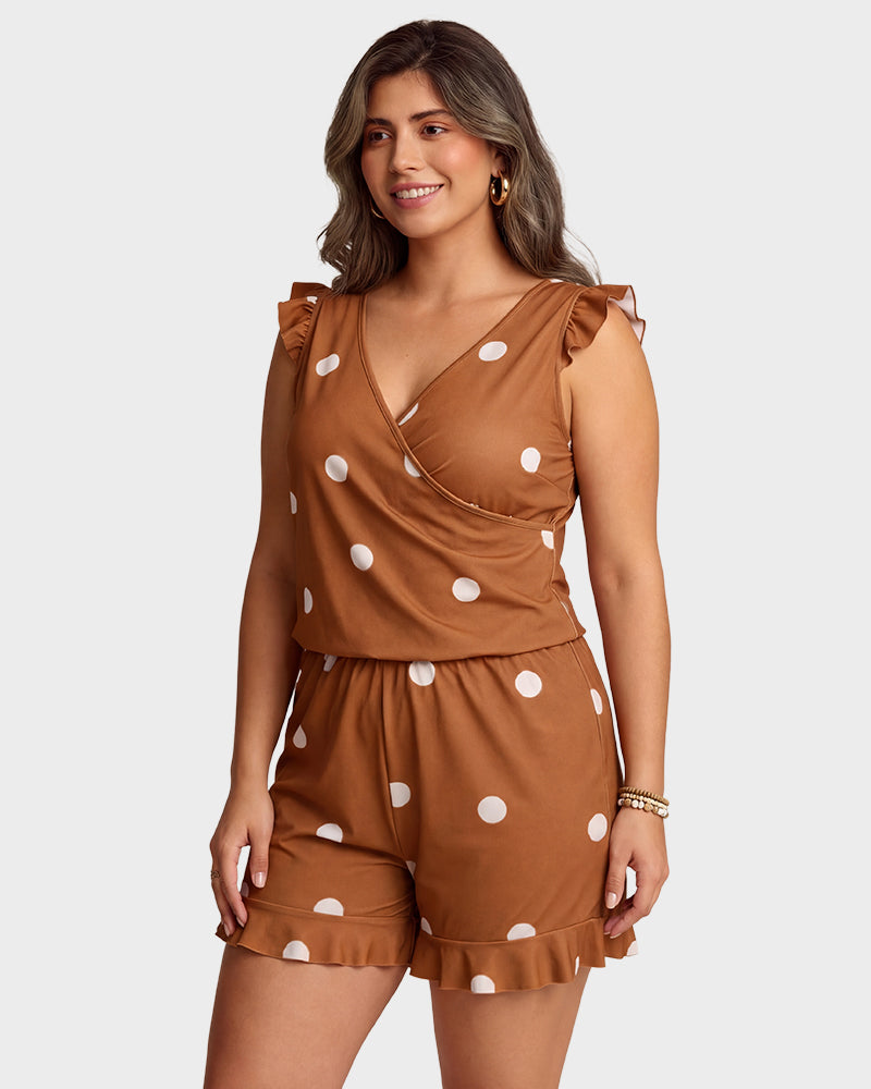 Built-in Bra Swim Romper SheCurve