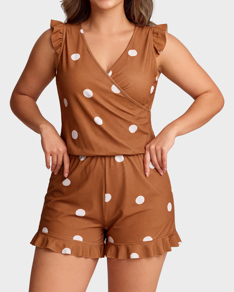 Built-in Bra Swim Romper SheCurve