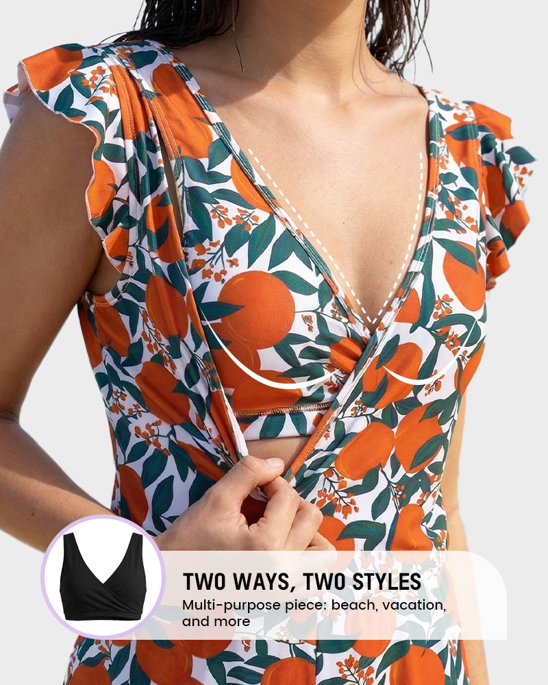 Built-in Bra Swim Romper SheCurve