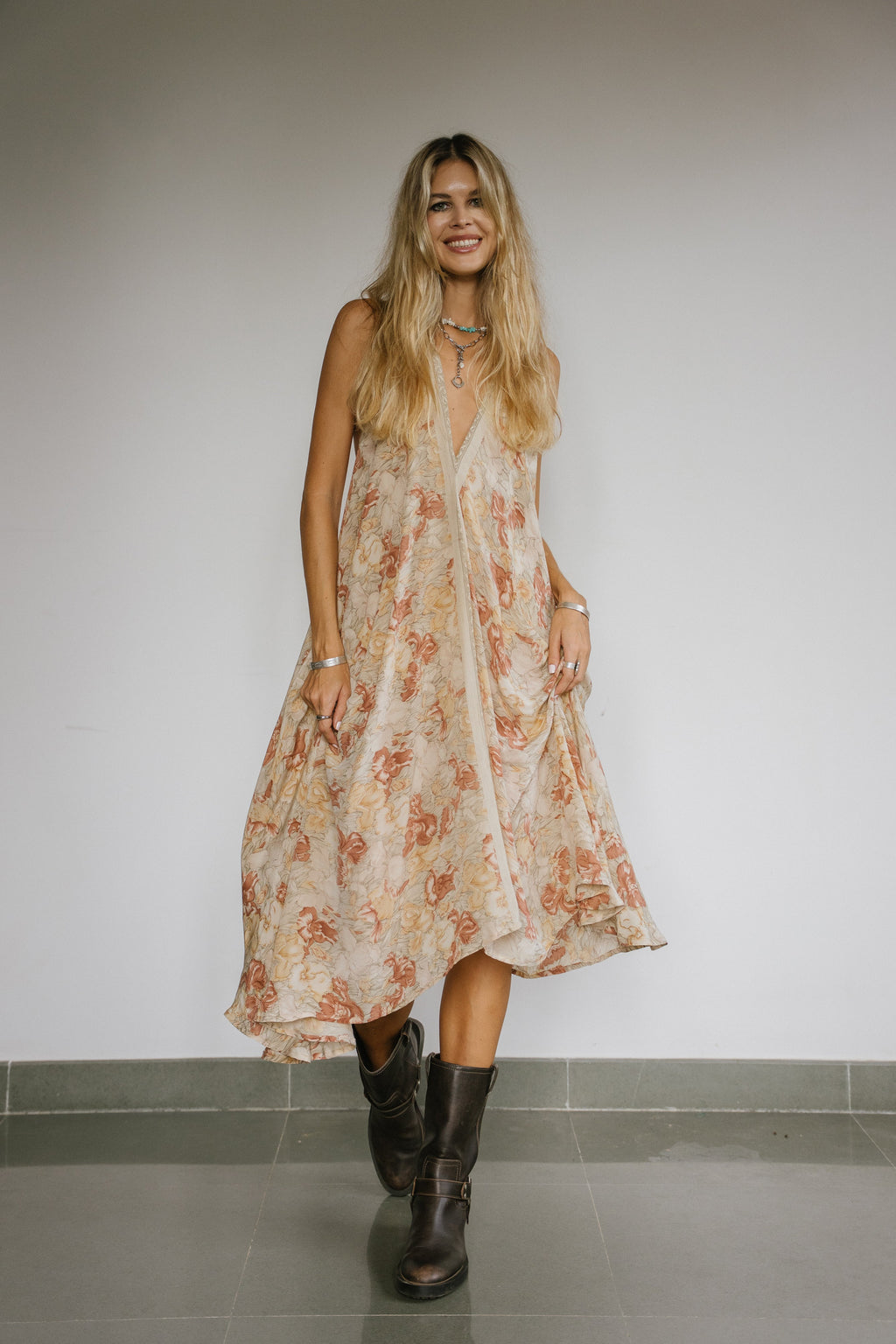 Sun Child Classic Silk Dress - Cream