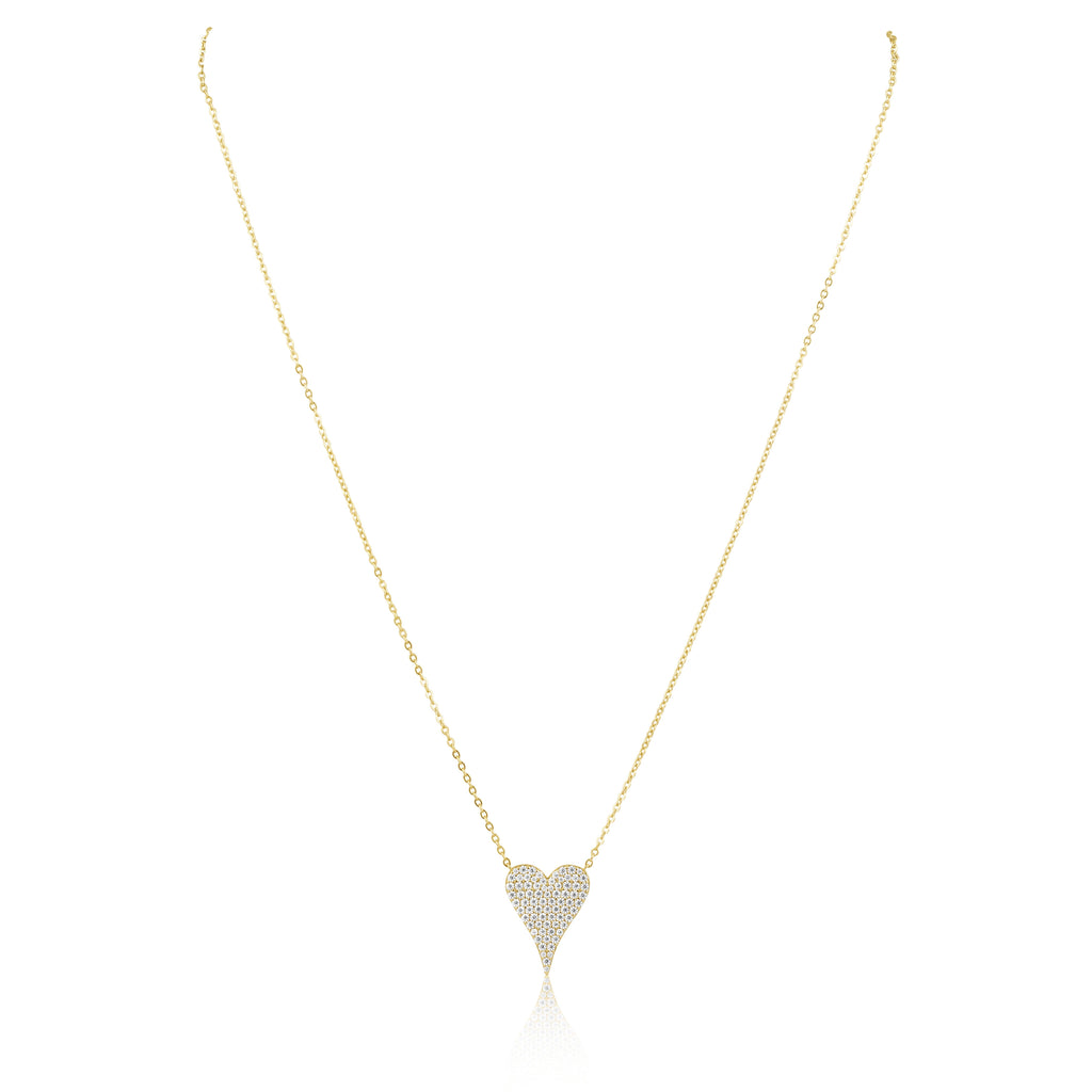 Sara Pave Heart Necklace