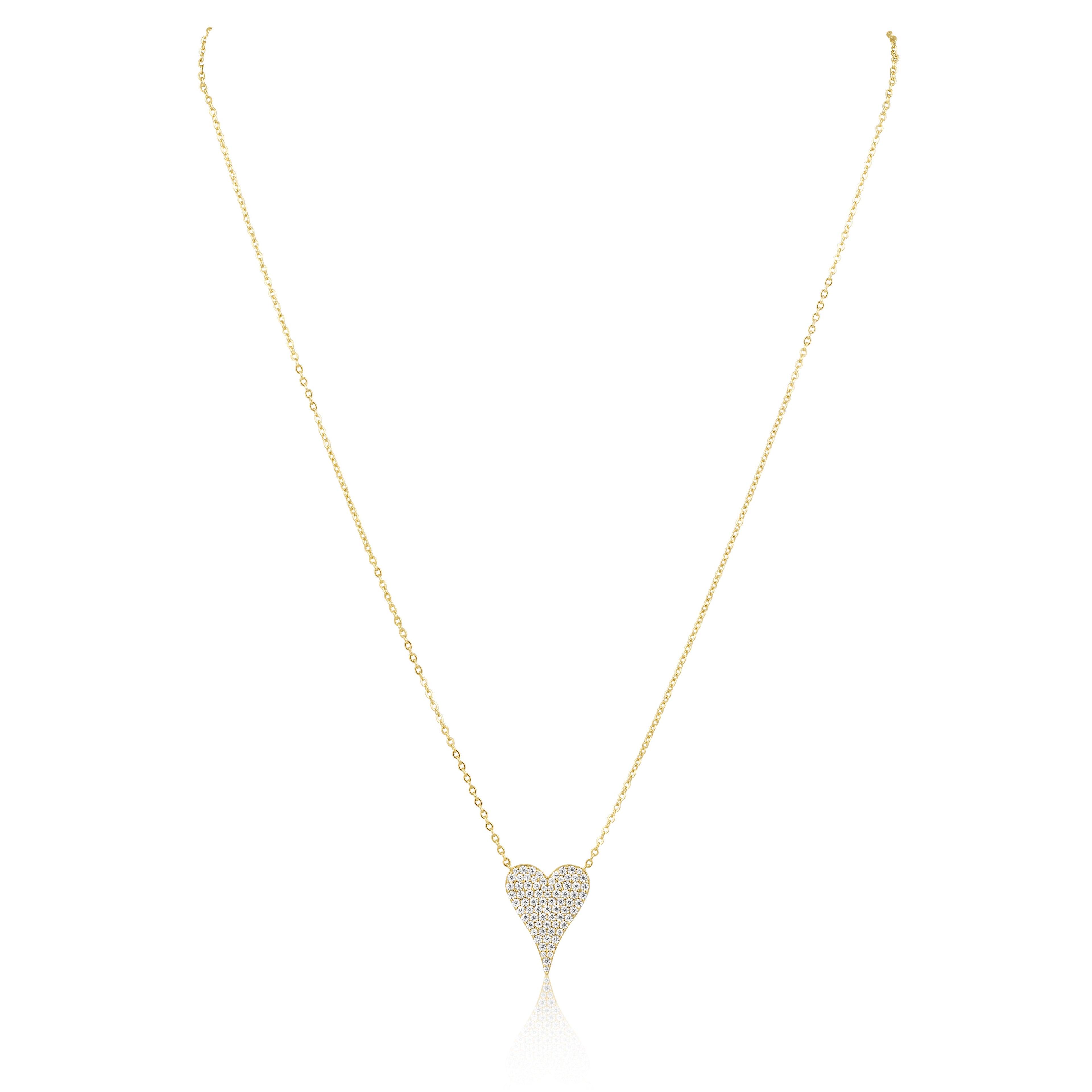 Sara Pave Heart Necklace