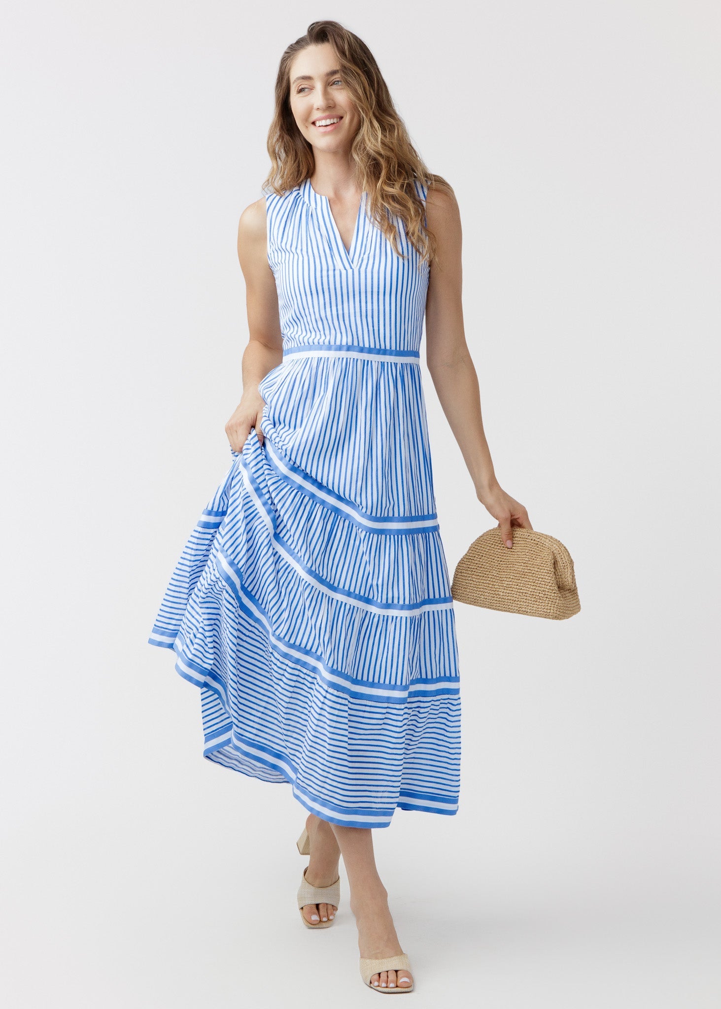 Palm Beach Sleeveless Tiered Maxi Dress