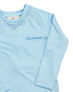 Rash Guard Long Sleeve in Coastal Blue Smockingbird