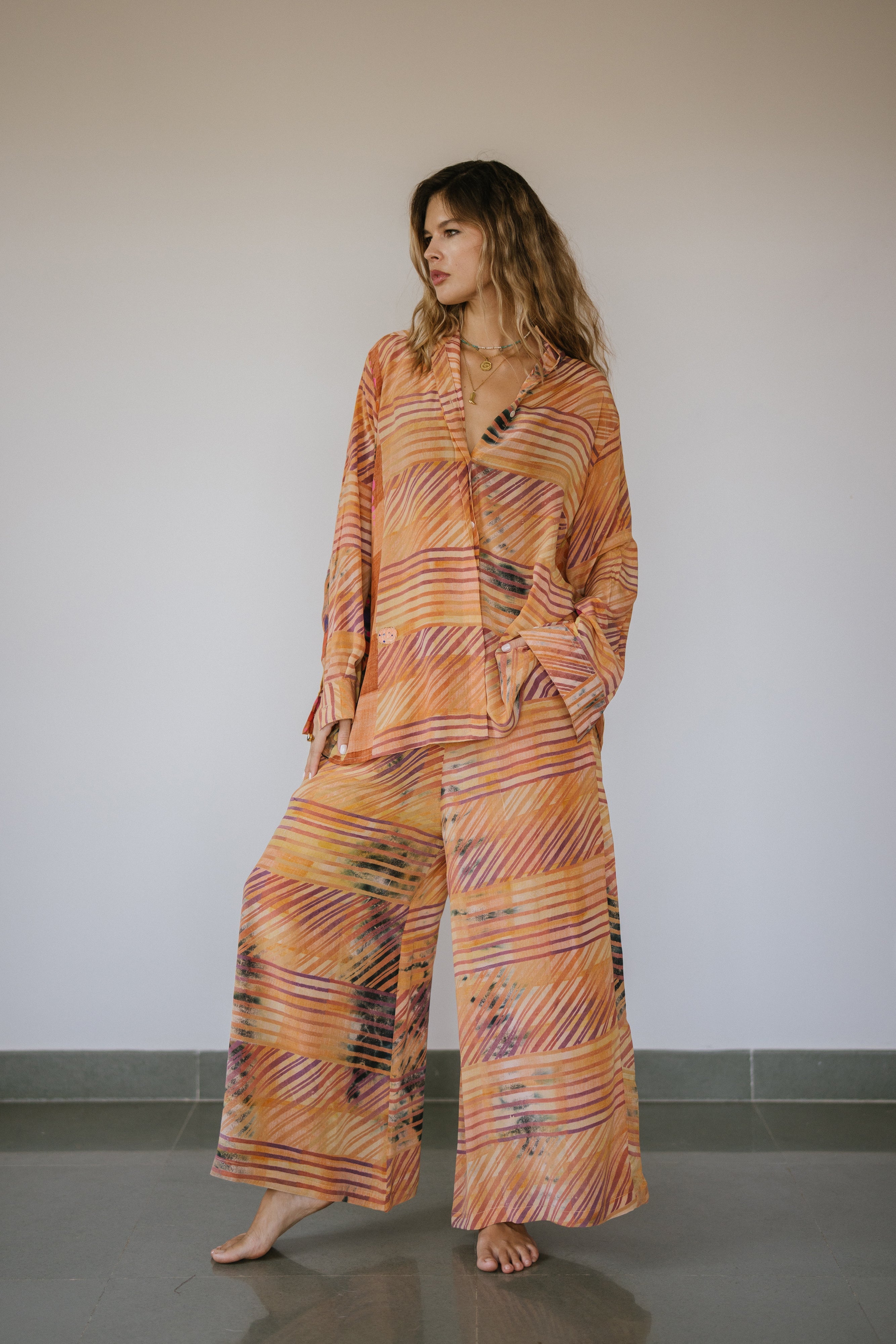 Open Back Boyfriend Shirt - Kaze