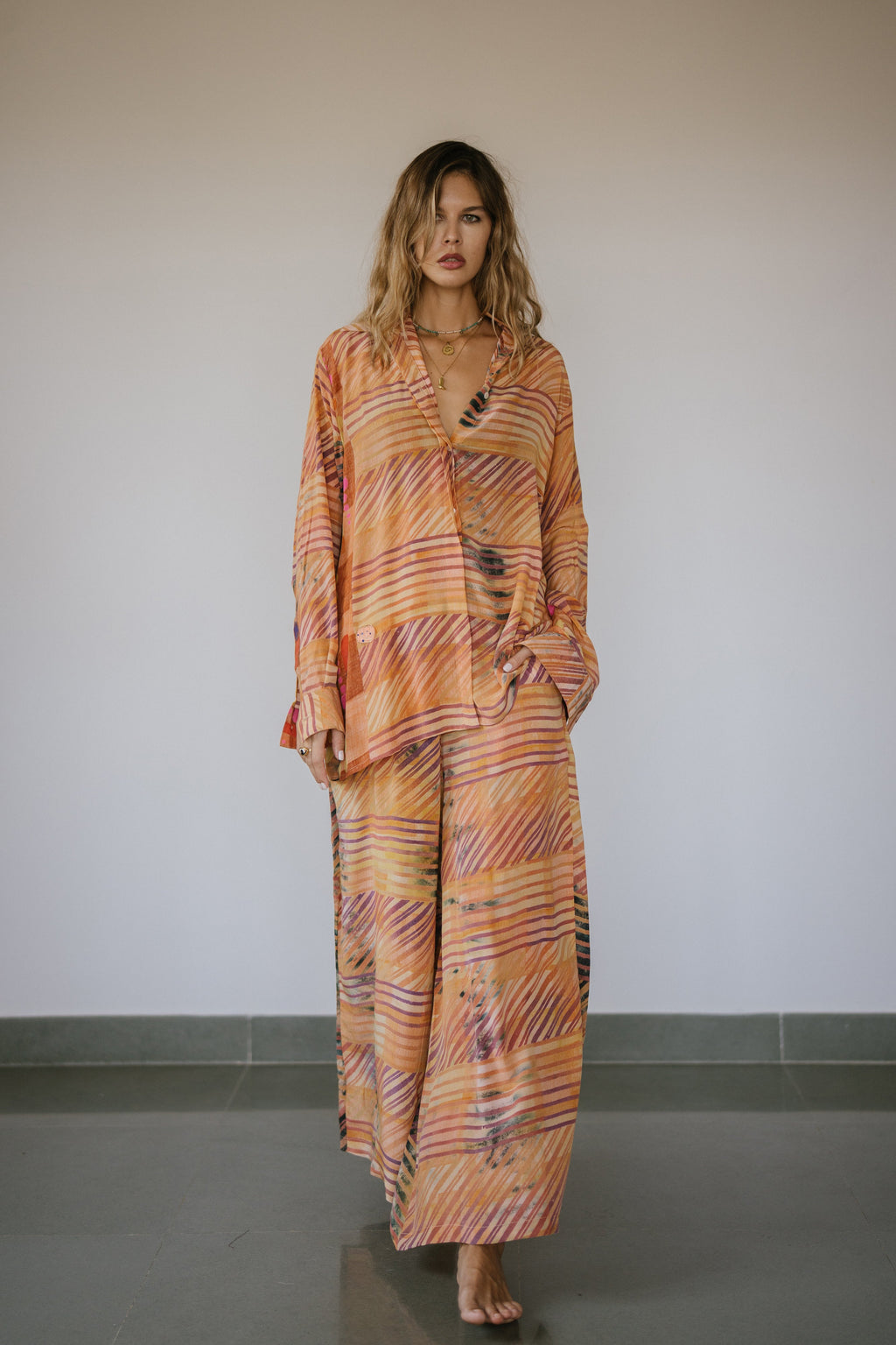 Open Back Boyfriend Shirt - Kaze