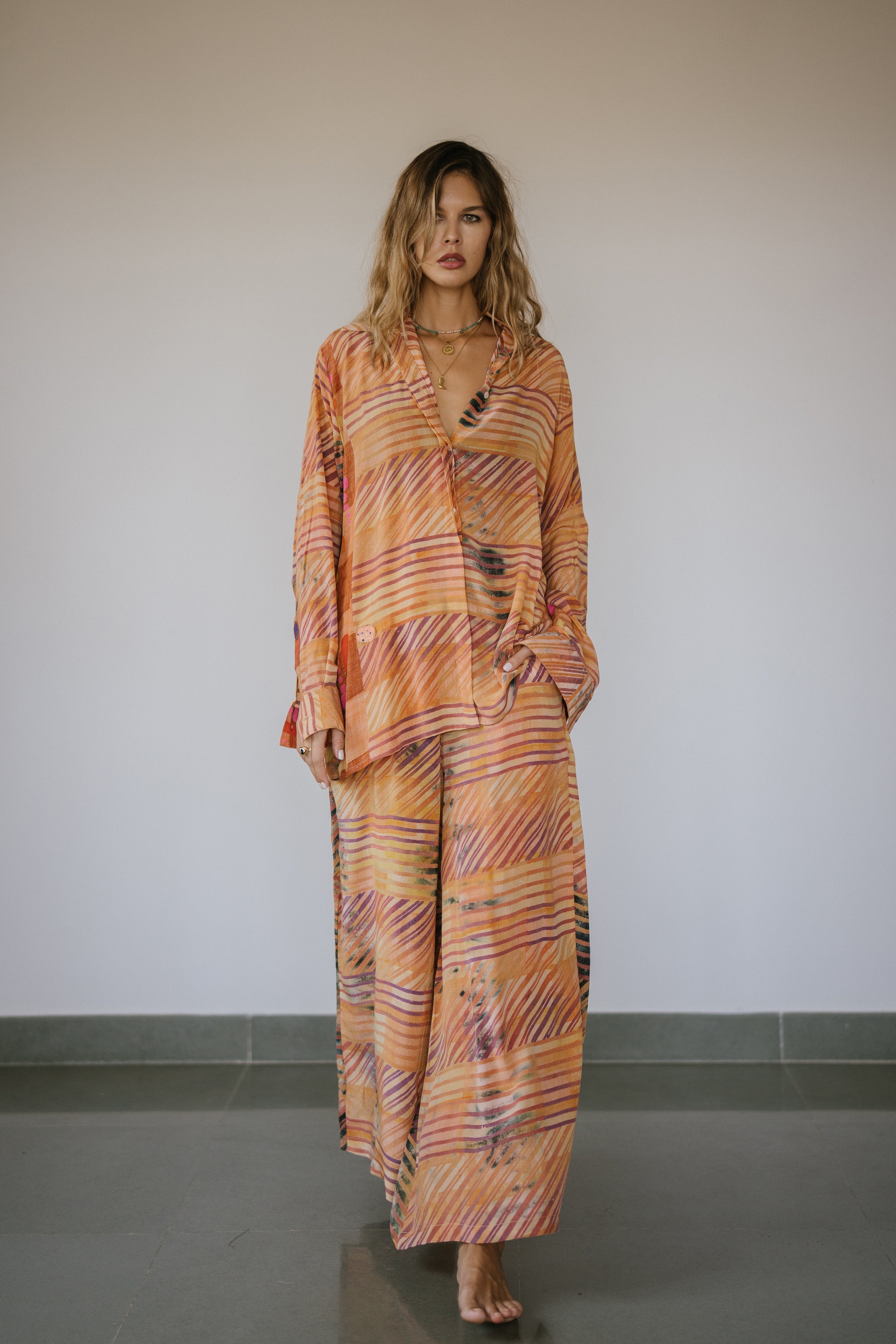 Open Back Boyfriend Shirt - Kaze