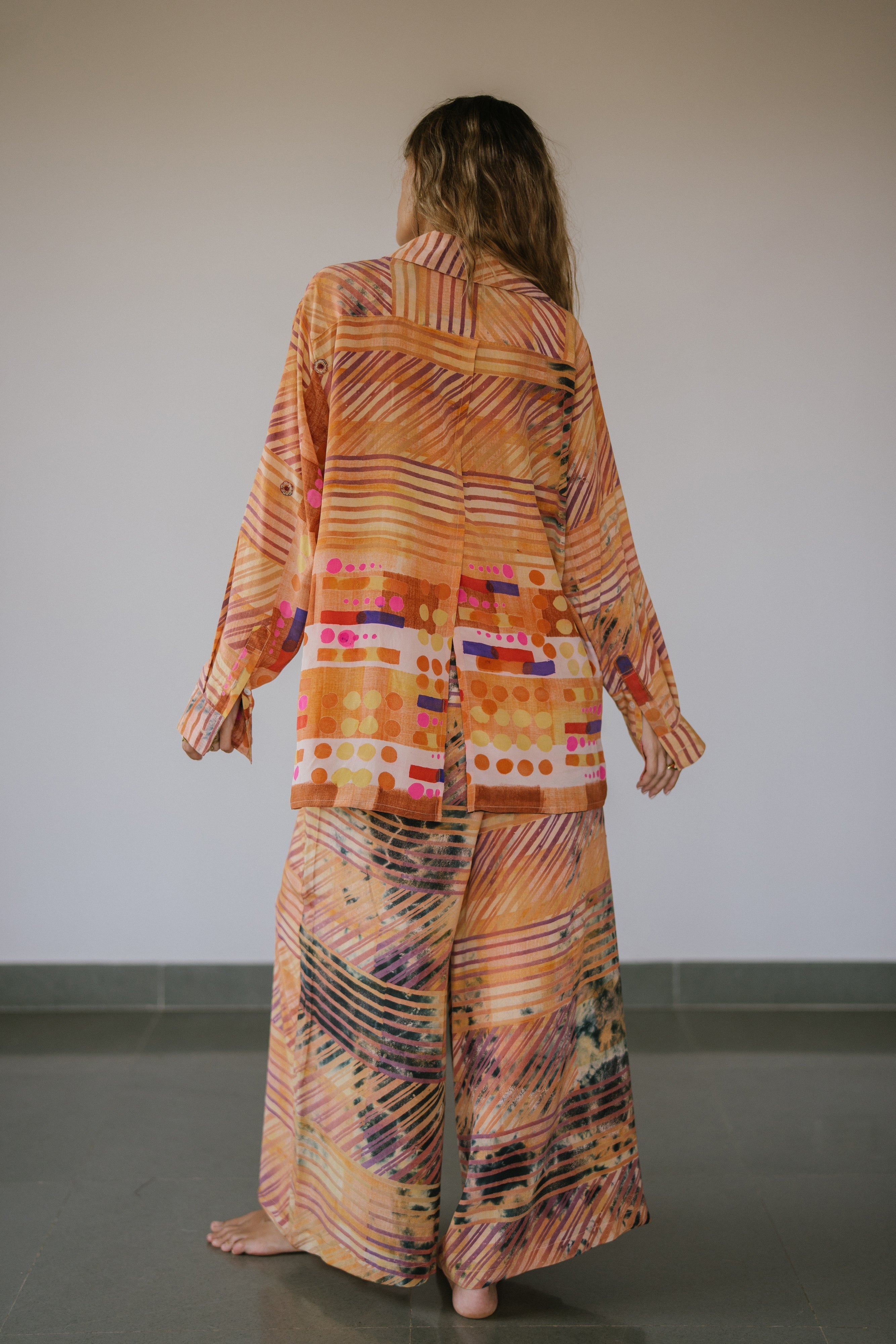 Open Back Boyfriend Shirt - Kaze Sun Child