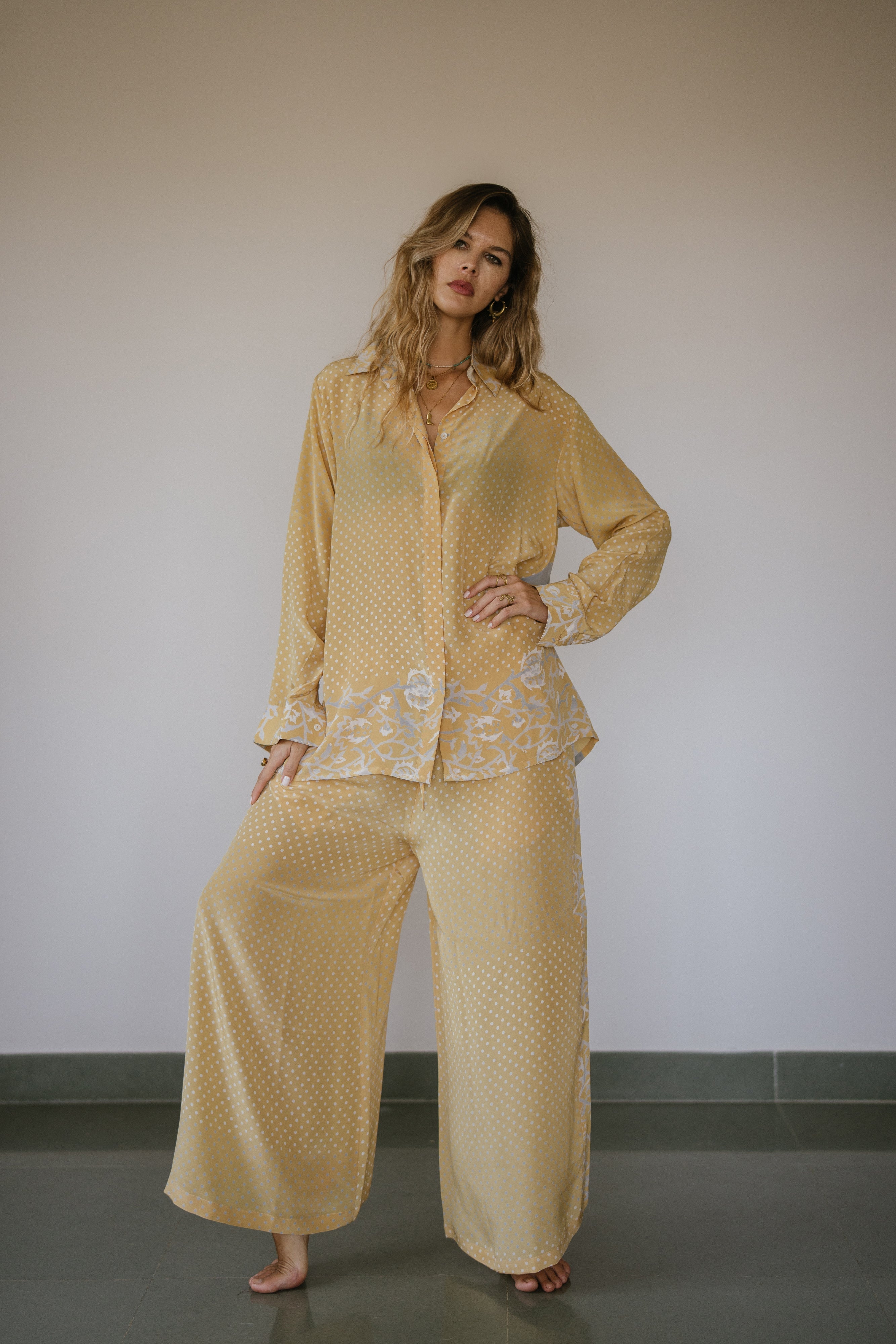 Open Back Boyfriend Shirt - Galaxy