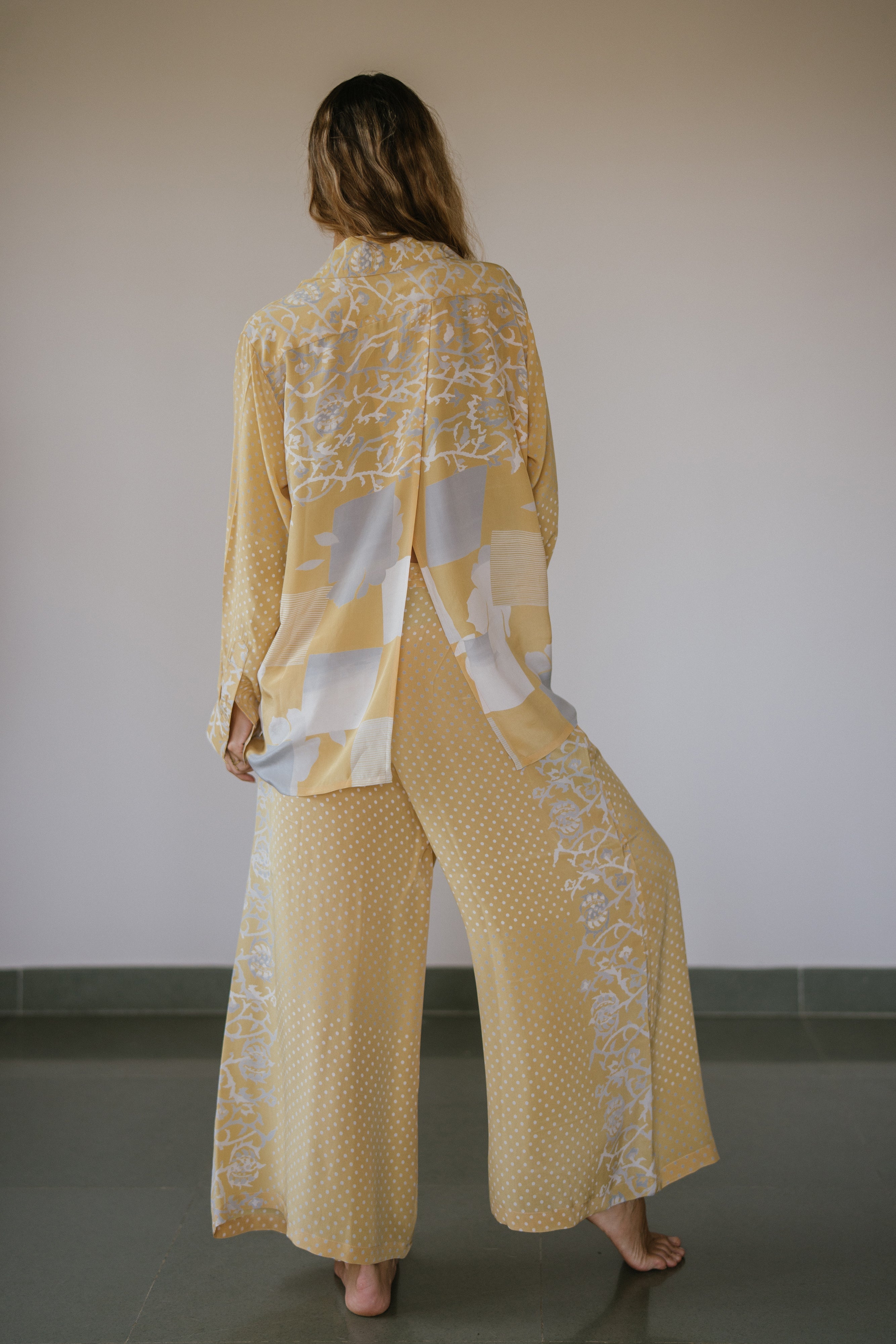 Open Back Boyfriend Shirt - Galaxy