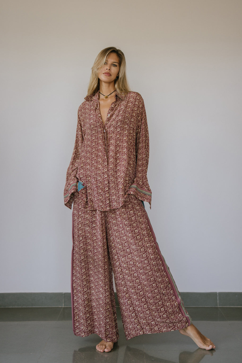 Open Back Boyfriend Shirt - Oak