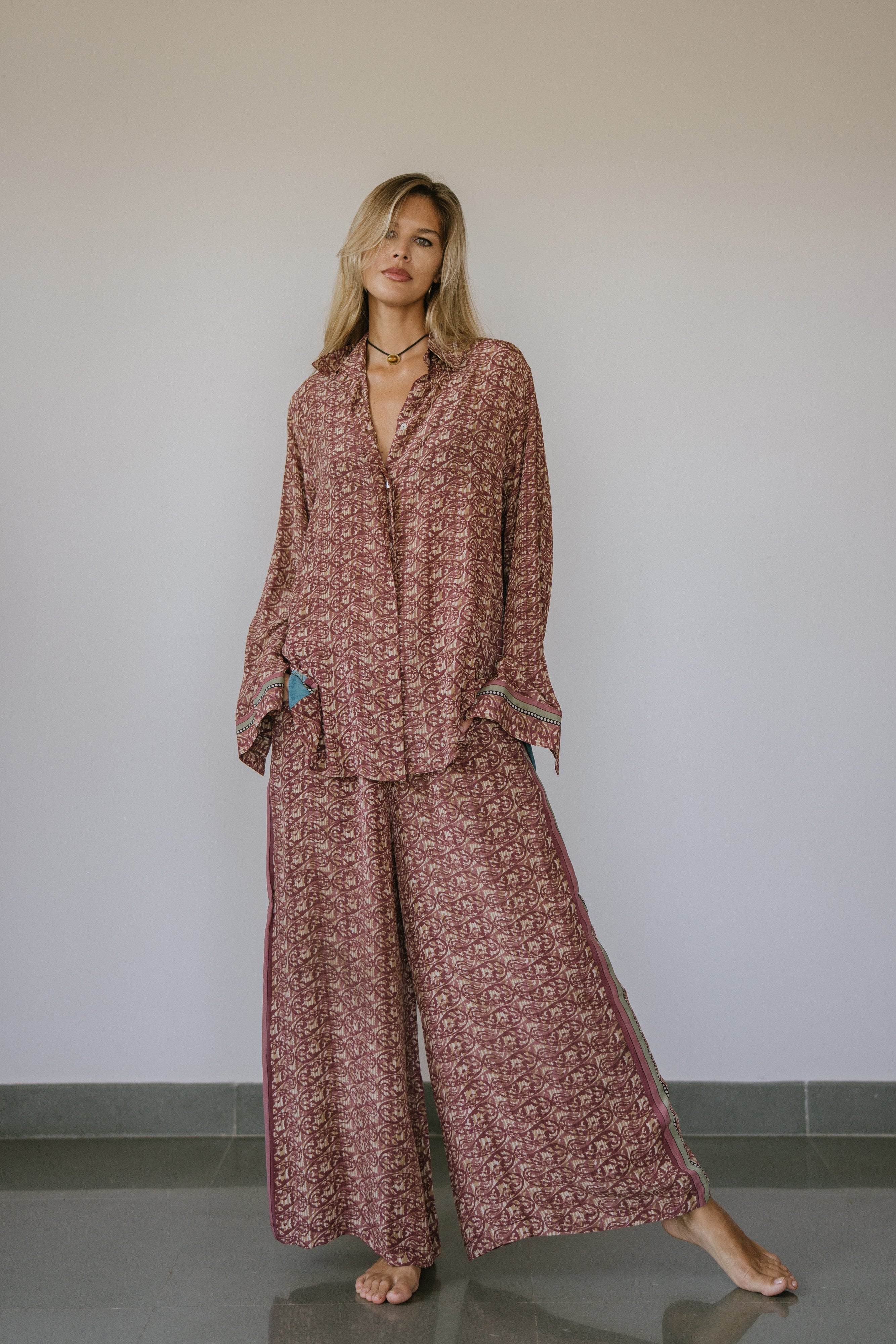 Open Back Boyfriend Shirt - Oak Sun Child