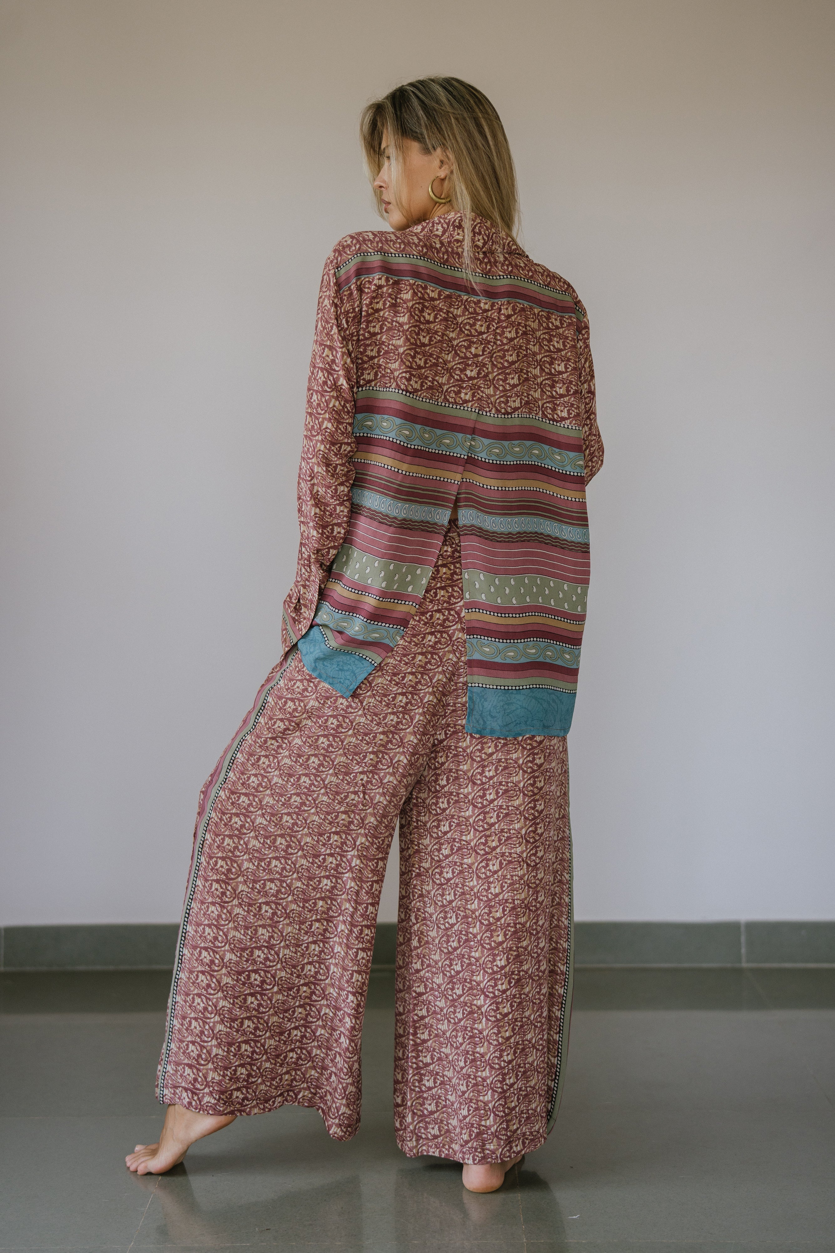 Open Back Boyfriend Shirt - Oak