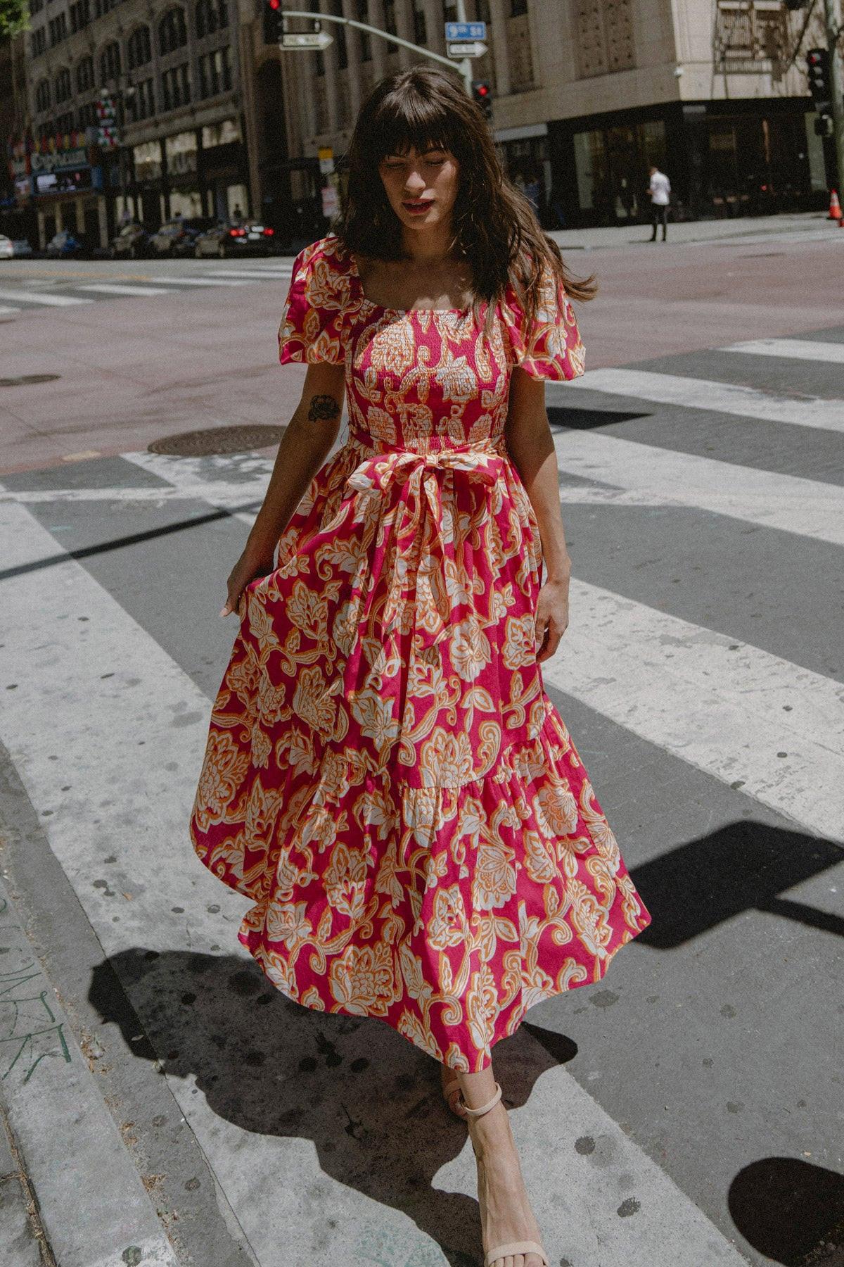 RUN TOWARDS LOVE POPLIN ANKLE DRESS Flying Tomato