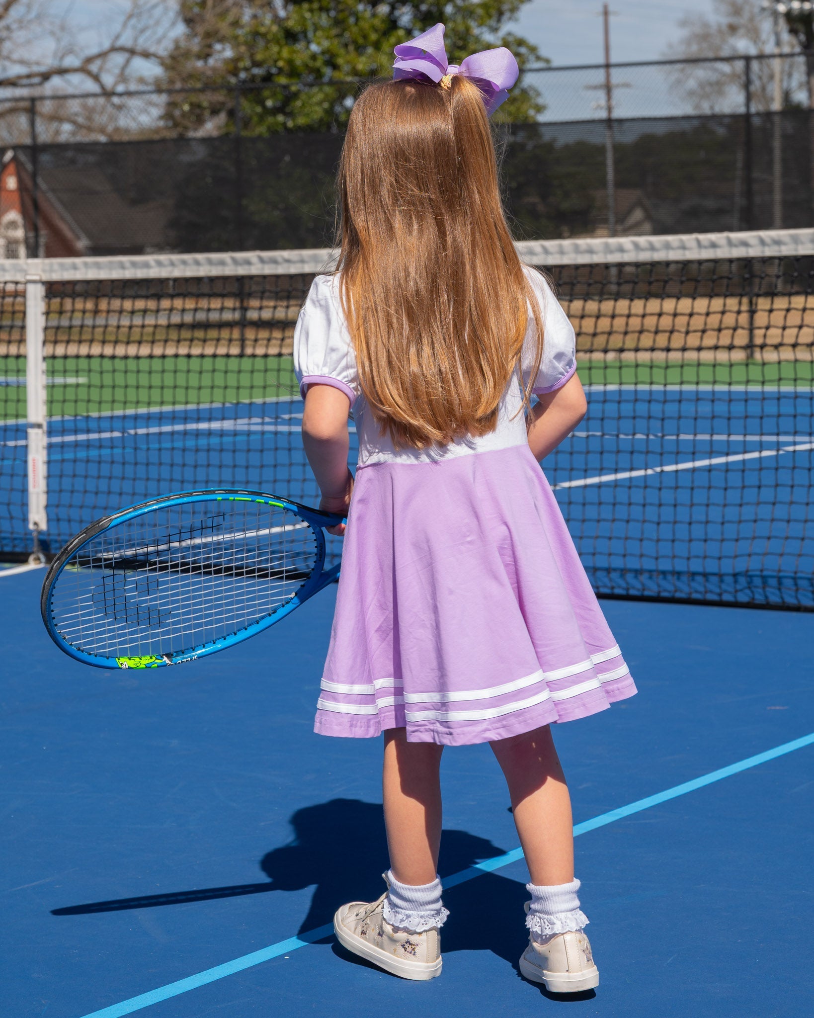 Purple and White Knit Tennis Dress- FINAL SALE