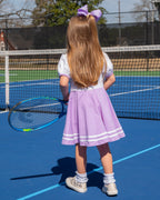 Purple and White Knit Tennis Dress- FINAL SALE Smockingbird