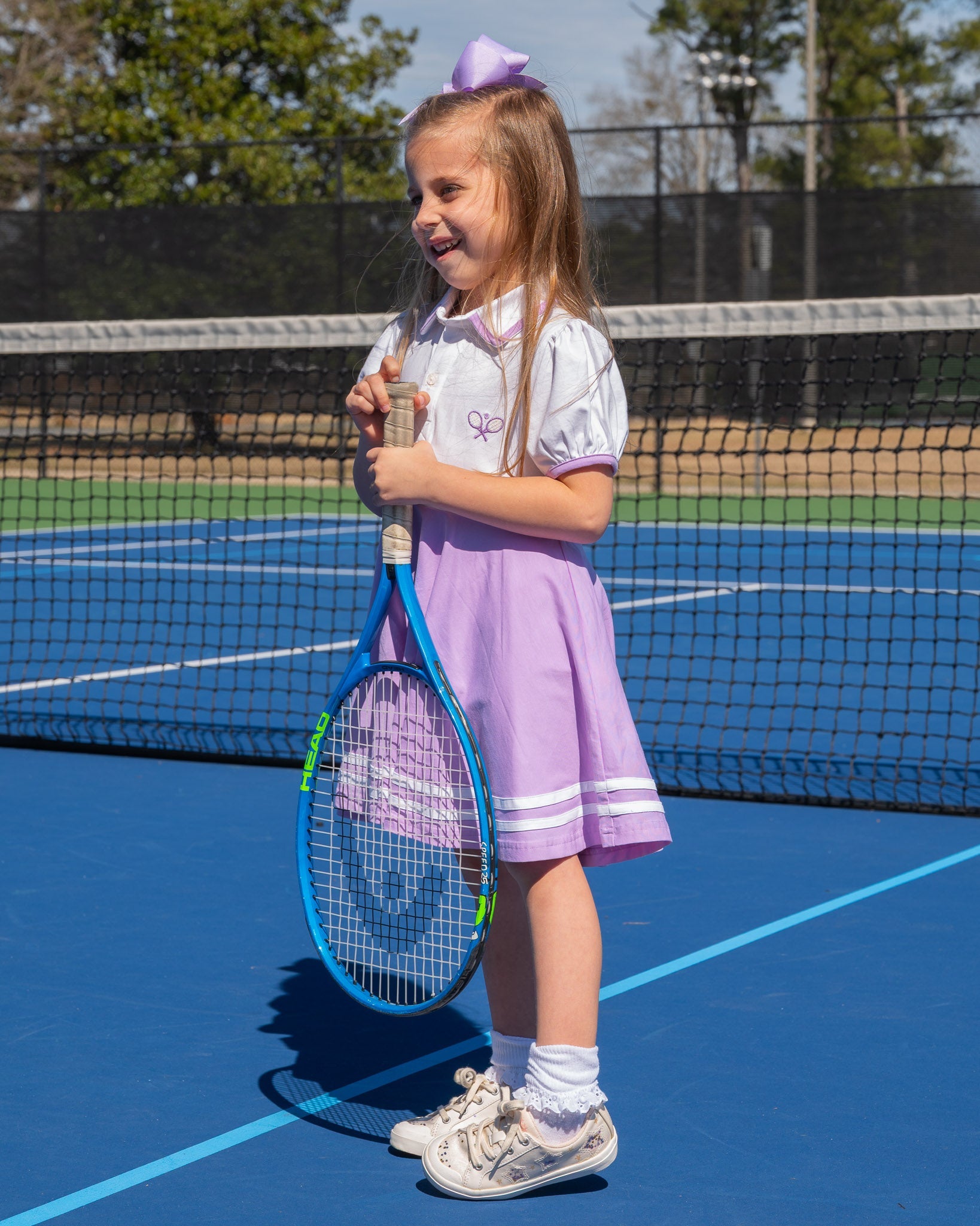 Purple and White Knit Tennis Dress- FINAL SALE