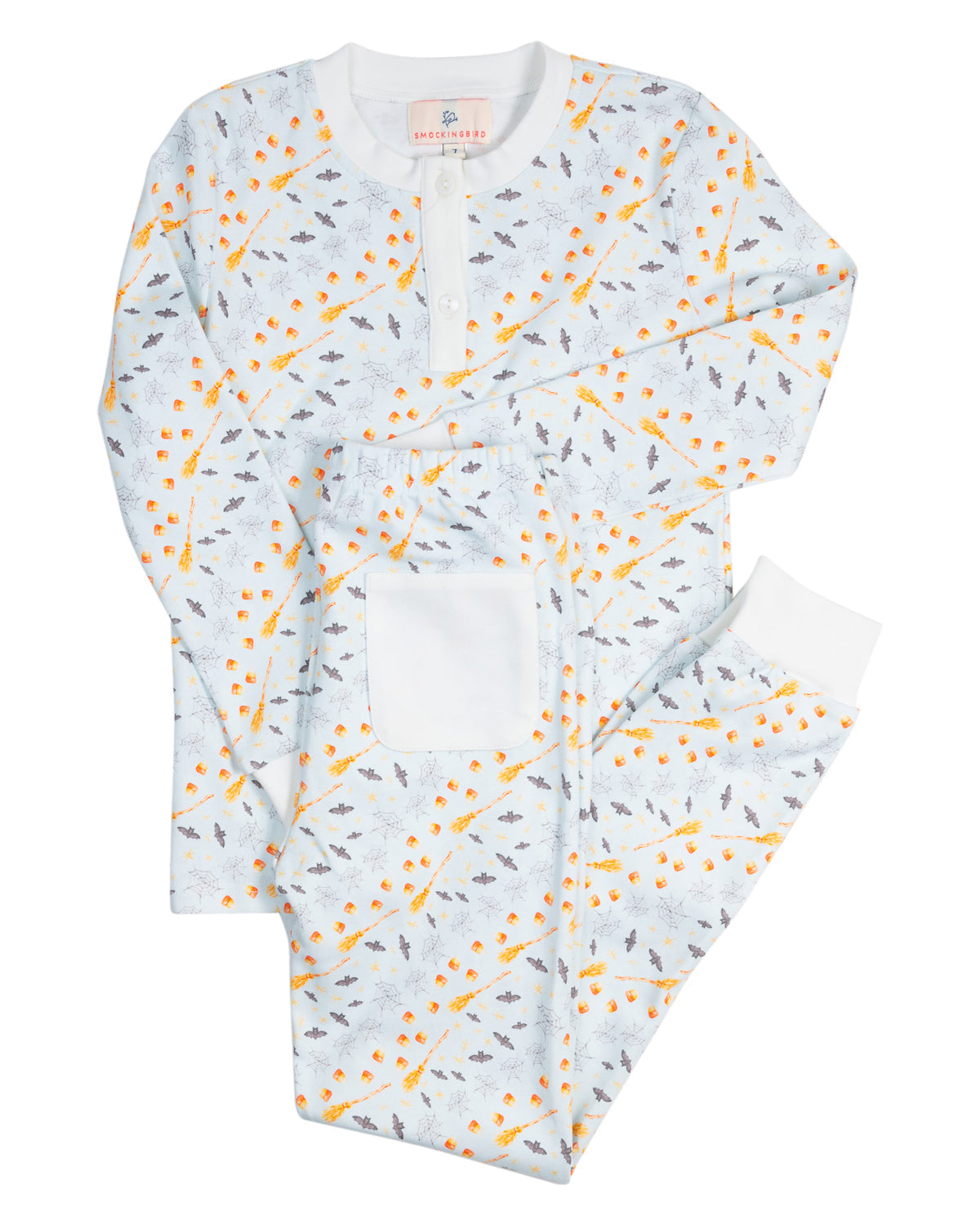 Hocus Pocus Halloween Pajama Set in Blue- FINAL SALE Smockingbird