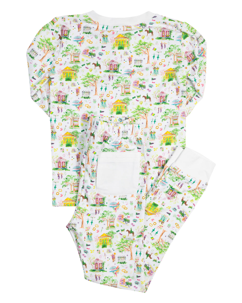 Mardi Gras Print Pajama Set- FINAL SALE