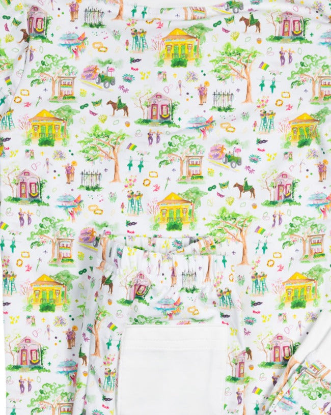 Mardi Gras Print Pajama Set- FINAL SALE