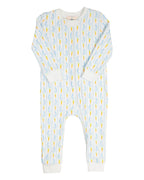 Blue Bunny Knit Zip Up Pajamas-FINAL SALE Smockingbird