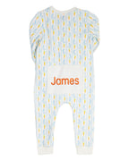 Blue Bunny Knit Zip Up Pajamas-FINAL SALE Smockingbird