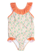 Peachy Florals One Piece-FINAL SALE Smockingbird