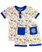 Safari Fun Short Sleeve Knit Pajama Set- FINAL SALE Smockingbird