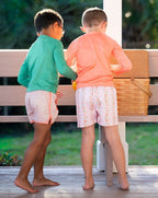 Orange Delight Striped Swim Trunks- FINAL SALE Smockingbird