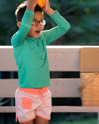 Orange Delight Striped Swim Trunks- FINAL SALE Smockingbird