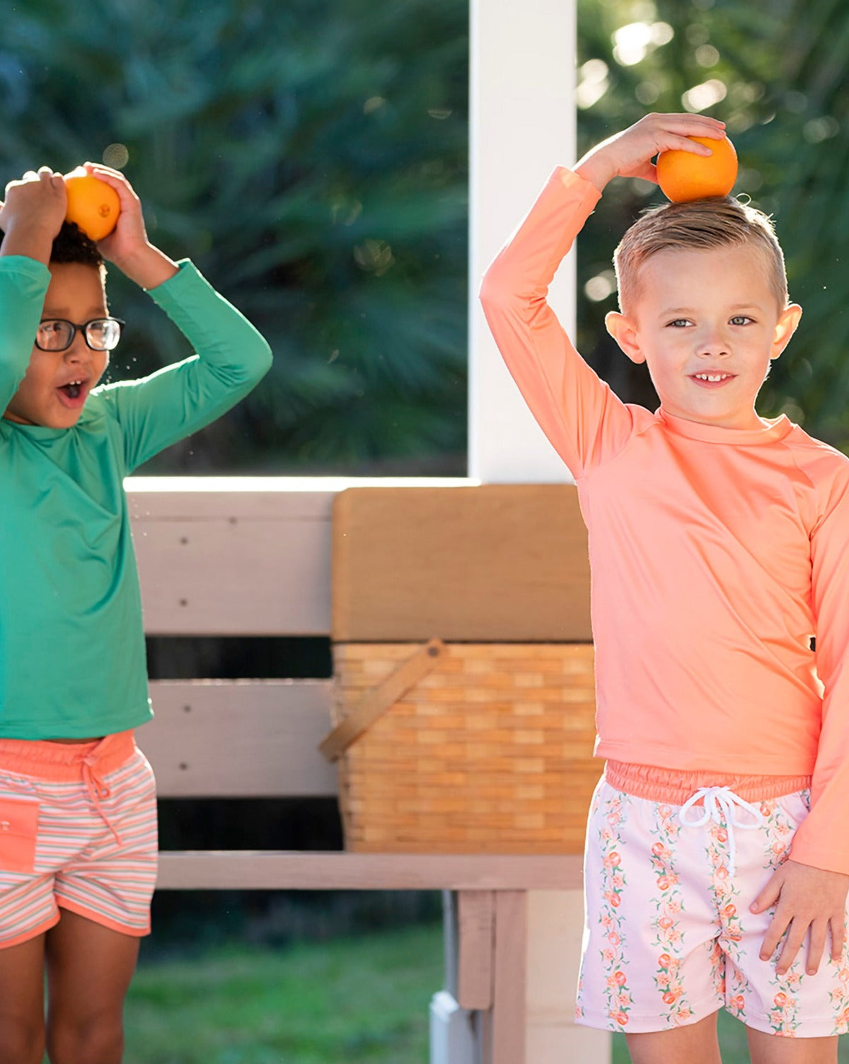 Rash Guard Long Sleeve in Orange Delight- FINAL SALE Smockingbird