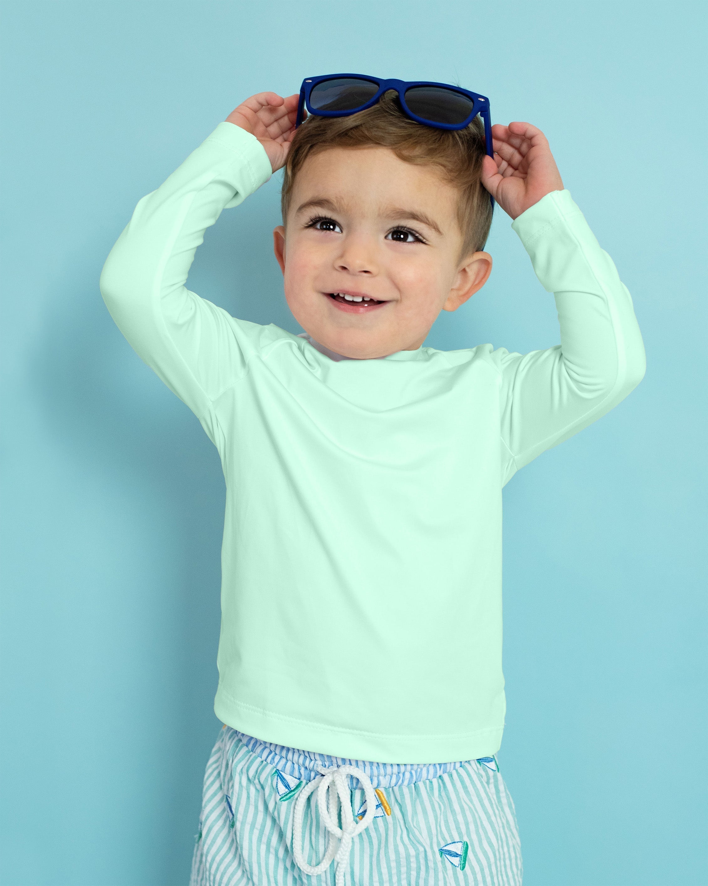 Rash Guard Long Sleeve in Sherbert Green- FINAL SALE Smockingbird