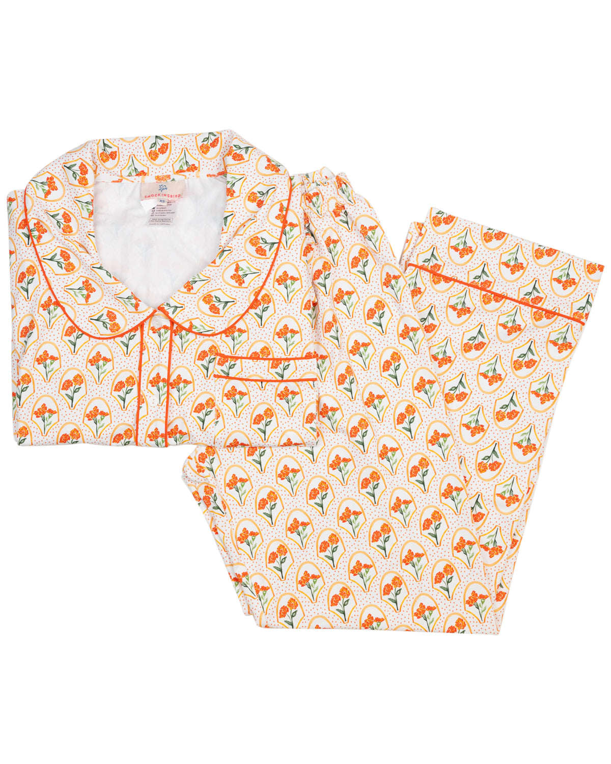 Marigold Floral Ladies Knit Pajamas- FINAL SALE