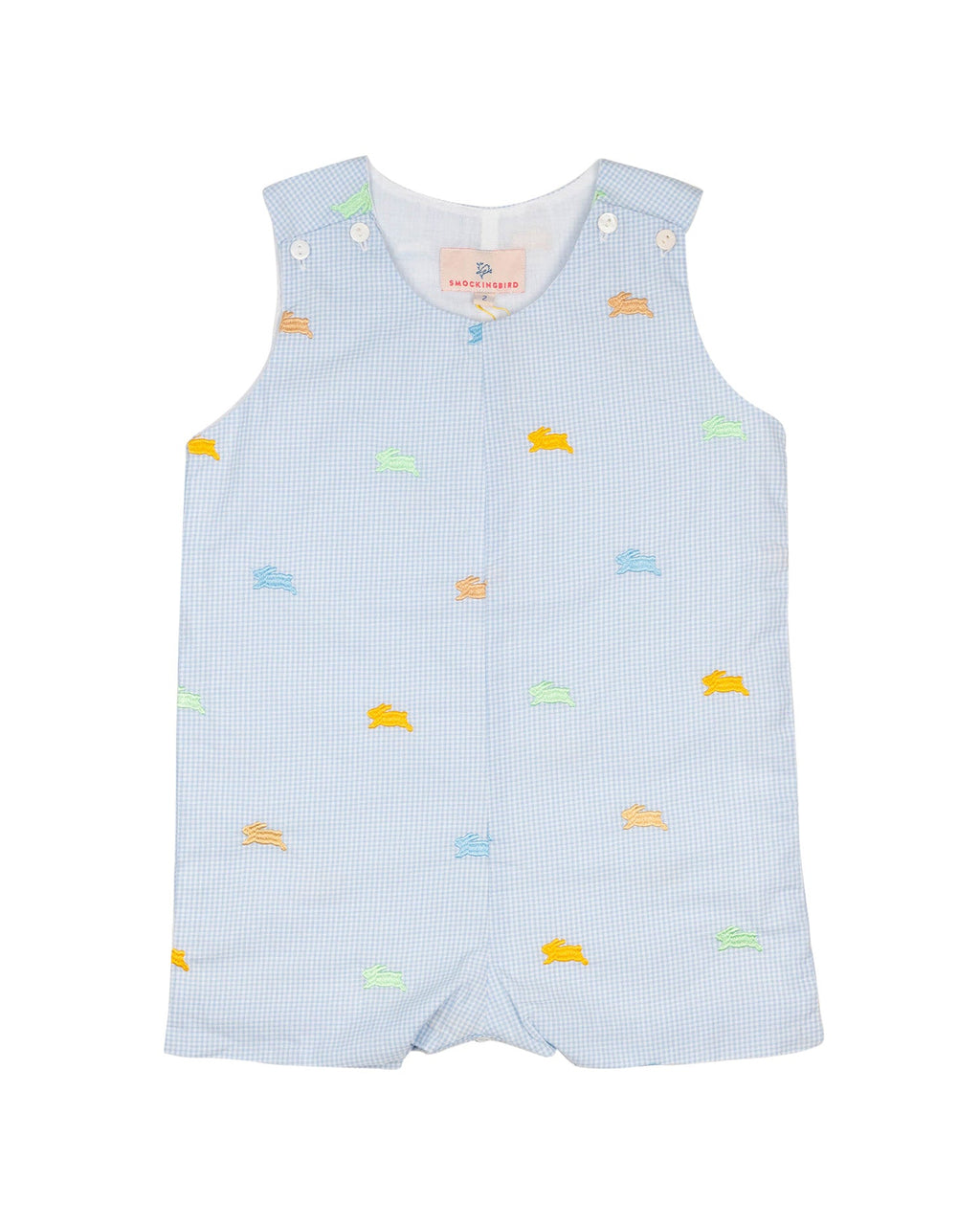 Colorful Bunnies Embroidered Shortall
