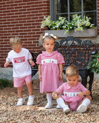 School Supplies Smocked Red Windowpane Boy Bubble- FINAL SALE Smockingbird