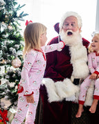 Vintage Santa Pink Knit Pajama Set-FINAL SALE Smockingbird