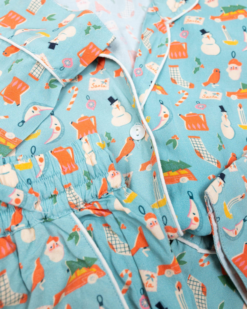 Vintage Christmas Toys Button Down Ladies Pajama- FINAL SALE