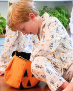 Dancing Skeleton Button Down Pajamas-FINAL SALE Smockingbird