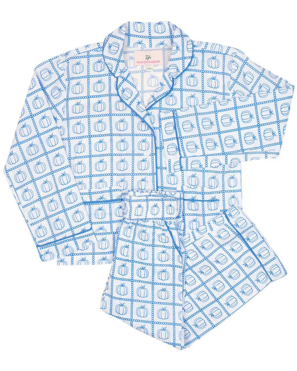 Blue Pumpkin Check Print Pajama Set- FINAL SALE