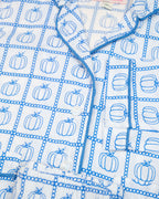 Blue Pumpkin Check Print Pajama Set- FINAL SALE Smockingbird