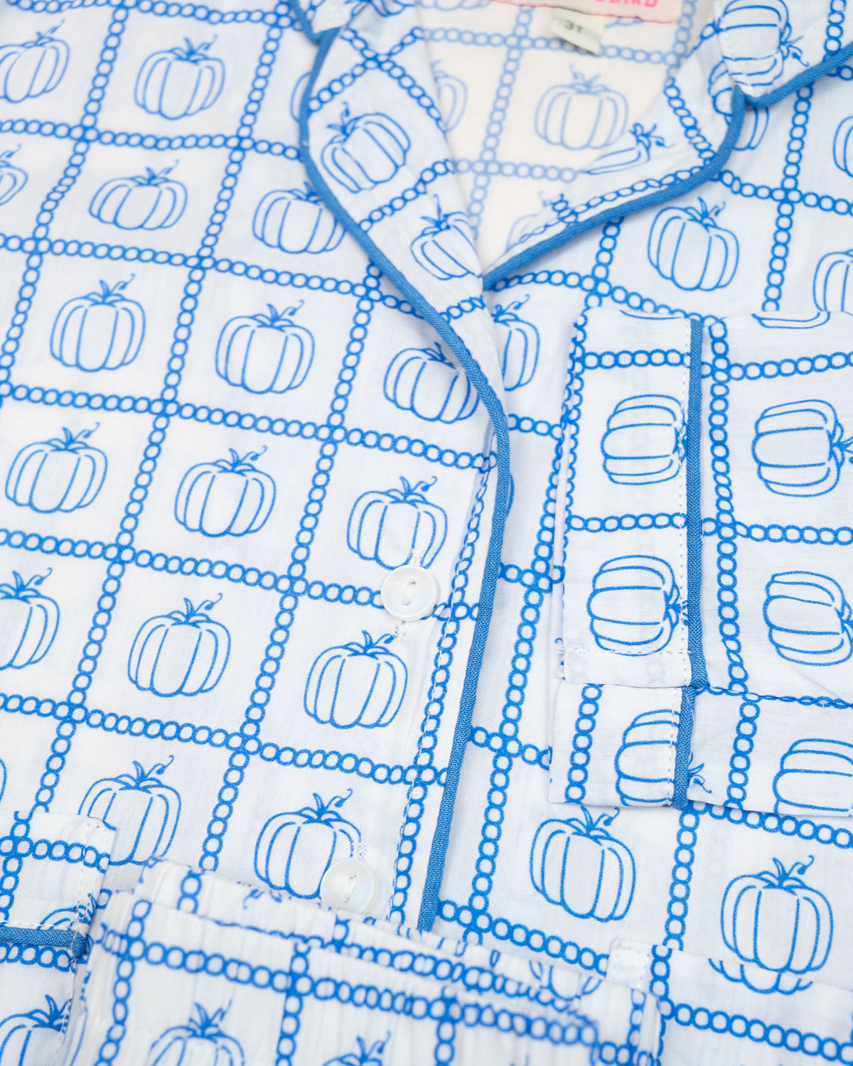 Blue Pumpkin Check Print Pajama Set- FINAL SALE