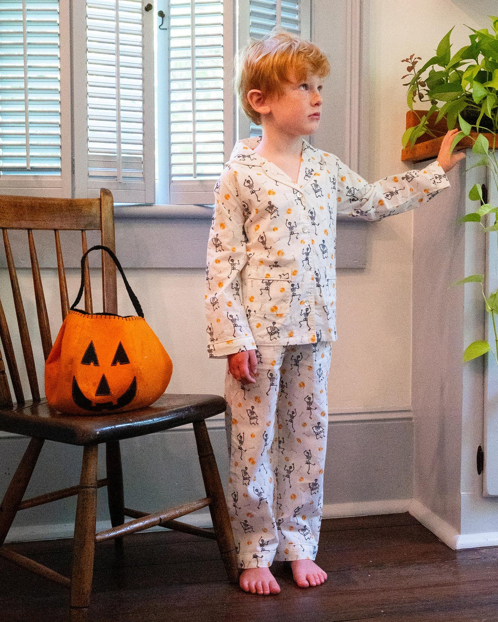 Dancing Skeleton Button Down Pajamas-FINAL SALE
