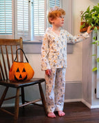 Dancing Skeleton Button Down Pajamas-FINAL SALE Smockingbird