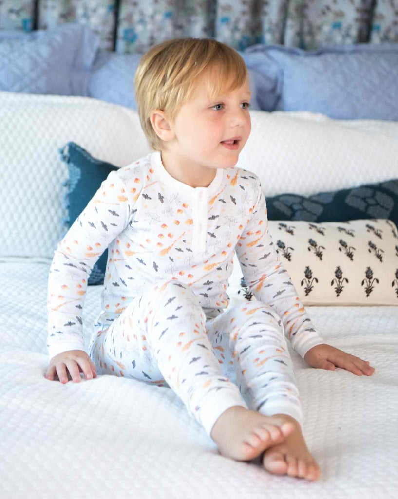 Hocus Pocus Halloween Pajama Set in Blue- FINAL SALE Smockingbird