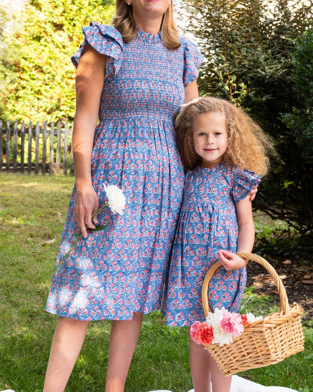 Periwinkle Floral Grace Ladies Dress Smockingbird