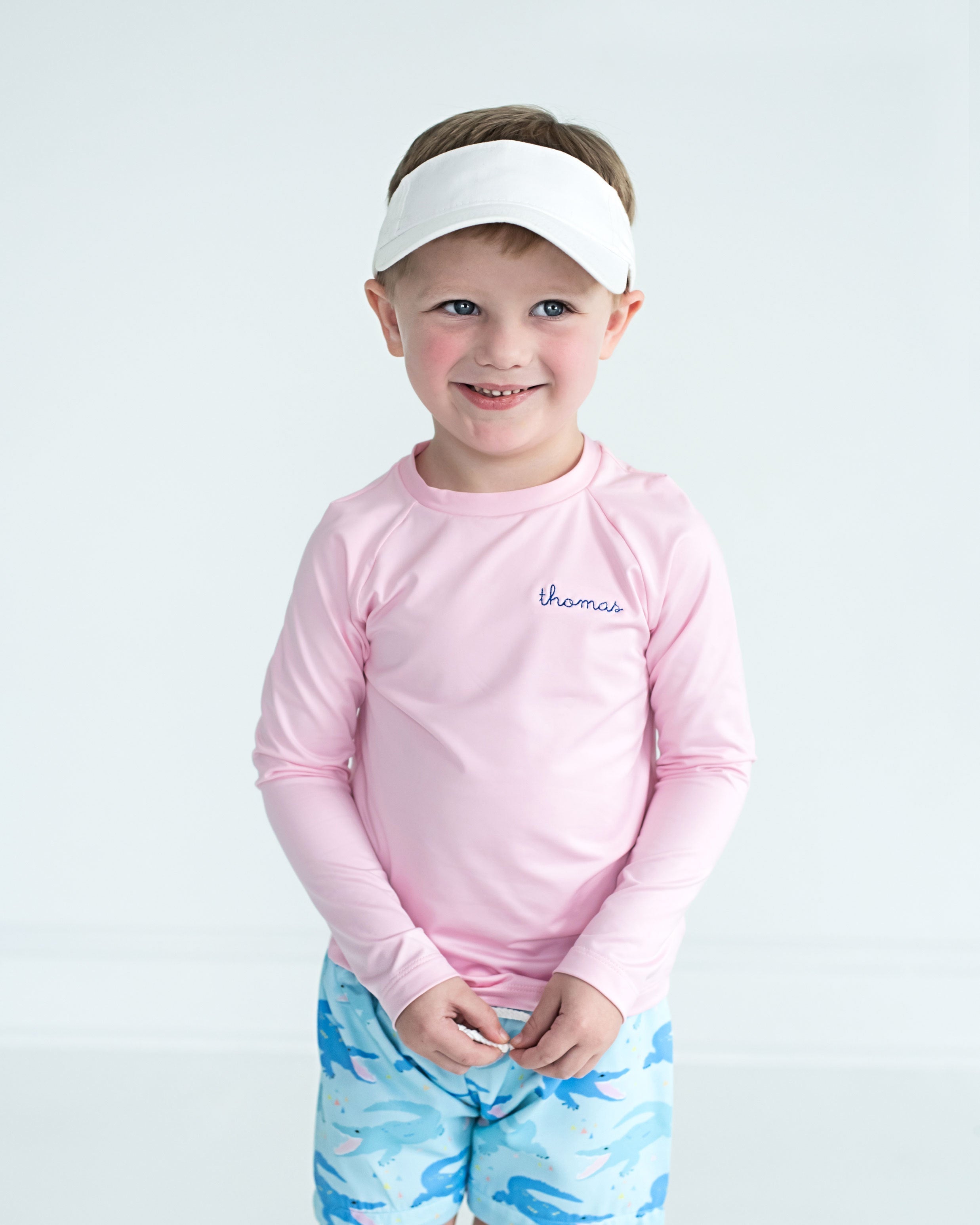Rash Guard Long Sleeve In Pale Pink- FINAL SALE Smockingbird