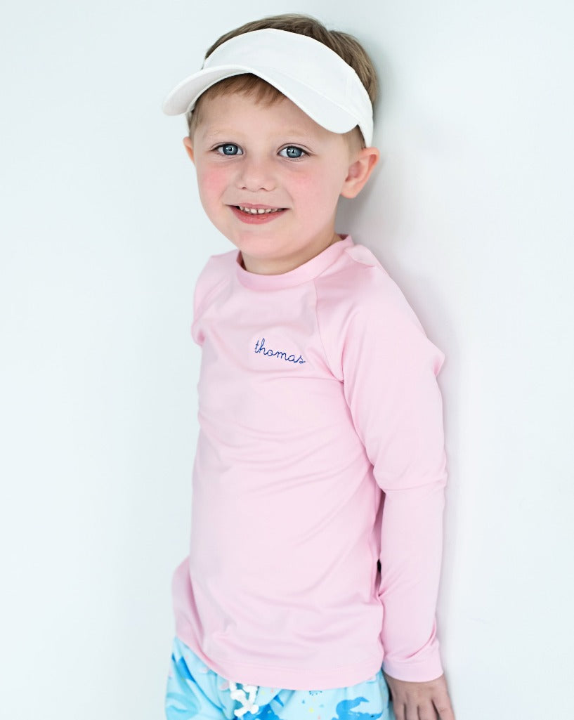 Rash Guard Long Sleeve In Pale Pink- FINAL SALE Smockingbird