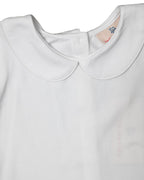 White Knit Girls Short Sleeve Shirt Smockingbird